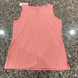 white and pink striped tank top xs vineyard vines